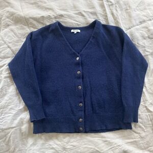 Madewell Thick Marino Wool Cardigan Womens Medium Deep Navy